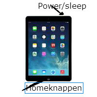 home och power/sleep knappen